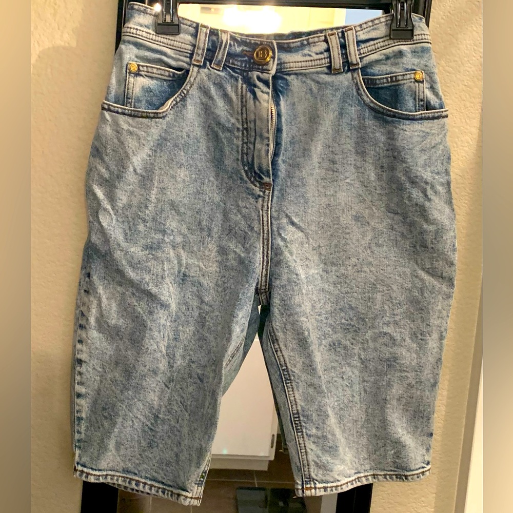 Balmain, size 40 (France), jean bike shorts